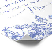 Blue Floral Vrijgezellenfeest Advies en Wensen tek Poster (Hoek)