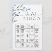 Blue Floral Vrijgezellenfeest Bingo spel Briefpapier (Voorkant / Achterkant)