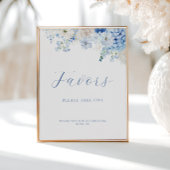 Blue Floral Vrijgezellenfeest Favors Poster