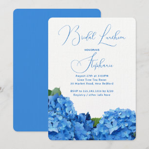 Blue Floral Vrijgezellenfeest Hydrangea Kaart