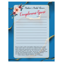 Blue Floral Vrijgezellenfeest Icebreaker 💕 5 woor