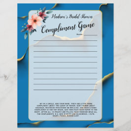 Blue Floral Vrijgezellenfeest Icebreaker 💕 5 woor