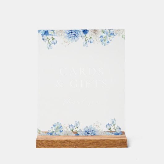 Blue Floral Vrijgezellenfeest Kaarten en geschenke Acryl Bord (Voorkant)