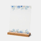 Blue Floral Vrijgezellenfeest Kaarten en geschenke Acryl Bord (Hoek)