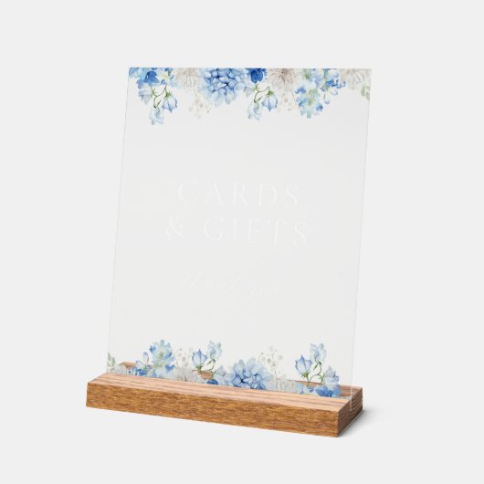 Blue Floral Vrijgezellenfeest Kaarten en geschenke Acryl Bord (Hoek)