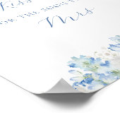 Blue Floral Vrijgezellenfeest Kisses spel Poster (Hoek)