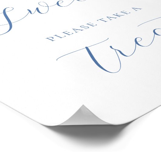 Blue Floral Vrijgezellenfeest Love is Sweet Poster (Hoek)