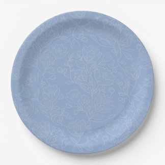 Blue Floral Vrijgezellenfeest Paper Dinner Borden Papieren Bordje