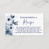 Blue Floral Vrijgezellenfeest Recipe Kaart Request (Voorkant)