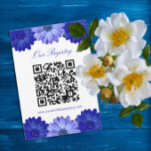 Blue Floral Vrijgezellenfeest Registry Informatiekaartje