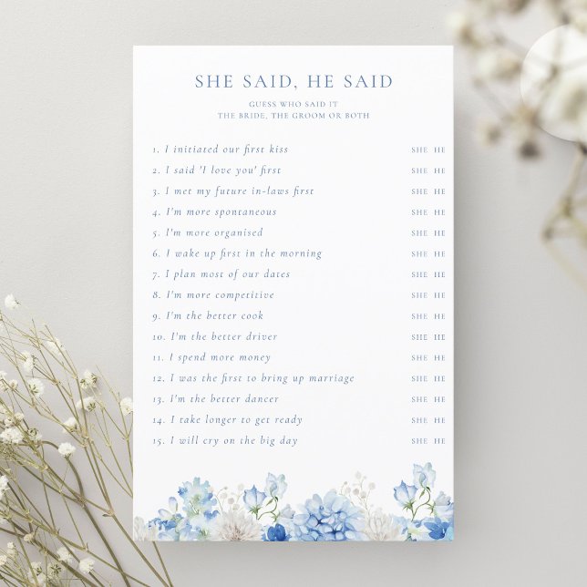 Blue Floral Vrijgezellenfeest zei ze (Creator heeft geüpload)