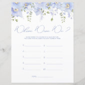 Blue Floral waar waren we Vrijgezellenfeest spel (Voorkant)