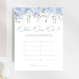 Blue Floral waar waren we Vrijgezellenfeest spel