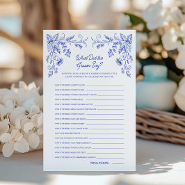 Blue Floral Wat deed het bruidsspel van de bruideg