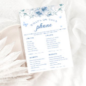 Blue Floral Wat is er op je telefoon Bruidsspel Ka Kaart