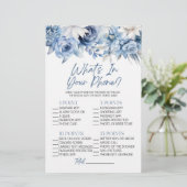 Blue Floral Wat Is In Telefoon Vrijgezellenfeest S Briefpapier (Staand voorkant)