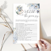 Blue Floral Wat zei de bruidegom zeggen bruidsspel