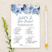 Blue Floral Wat zit er in Purse Vrijgezellenfeest  Briefpapier