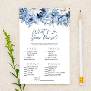 Blue Floral Wat zit er in Purse Vrijgezellenfeest Briefpapier