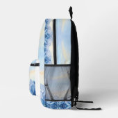 Blue Floral Watercolor Backpack  Bedrukte Rugzak (Rechts)