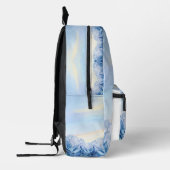 Blue Floral Watercolor Backpack  Bedrukte Rugzak (Links)