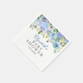 Blue Floral Waterverf Baby shower servetten (Hoek)