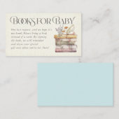 Blue Floral Waterverf Books for Baby Kaart Visitekaartje (Voorkant / Achterkant)