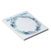 Blue Floral Waterverf gepersonaliseerd Notitieblok (Schuin)