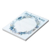 Blue Floral Waterverf gepersonaliseerd Notitieblok (Linkerzijde)