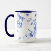 Blue Floral Waterverf Keramische Mok (Links)