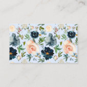 Blue Floral Waterverf Multi-Event Details Card Informatiekaartje (Achterkant)