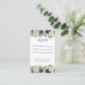 Blue Floral Waterverf Multi-Event Details Card Informatiekaartje (Staand voorkant)