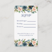 Blue Floral Waterverf Multi-Event Details Card Informatiekaartje (Voorkant)