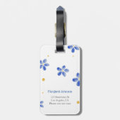 Blue Floral Waterverf Oma Bagagelabel (Achterkant verticaal)