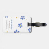Blue Floral Waterverf Oma Bagagelabel (Achterkant horizontaal)