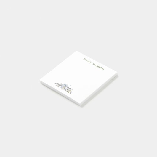  Blue Floral Waterverf op maat Post-it® Notes (Schuin)