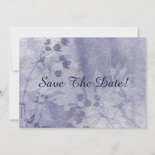 Blue Floral Waterverf Save the Date (Voorkant)