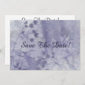 Blue Floral Waterverf Save the Date (Voorkant / Achterkant)