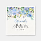Blue Floral Waterverf Vrijgezellenfeest servetten (Voorkant)