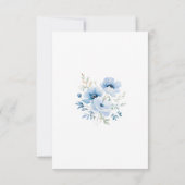 Blue Floral Waterverf Wedding Bedankkaart (Achterkant)