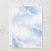 Blue Floral Waterverf Wedding Kaart (Achterkant)