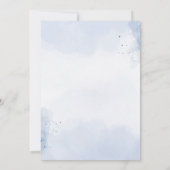 Blue Floral Waterverf Wedding Kaart (Achterkant)