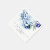 Blue Floral Waterverf Wedding Napkins Servet (Hoek)