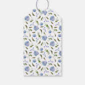 Blue Floral Wedding Bedankt Cadeaulabel (Achterkant)