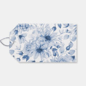 Blue Floral Wedding Bedankt Label Cadeaulabel (Achterkant Horizontaal)