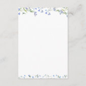 Blue Floral Wedding Details Enclosure Kaart (Achterkant)