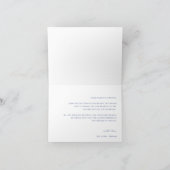  Blue Floral Wedding Foto Bedankkaart (Binnen)