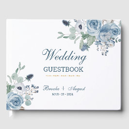 Blue Floral Wedding Gastenboek