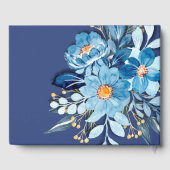 Blue Floral Wedding Guest Book Gastenboek (Achterkant)