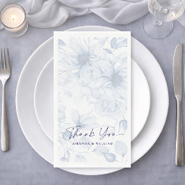 Blue Floral Wedding Guest Towels – Thank You Servet